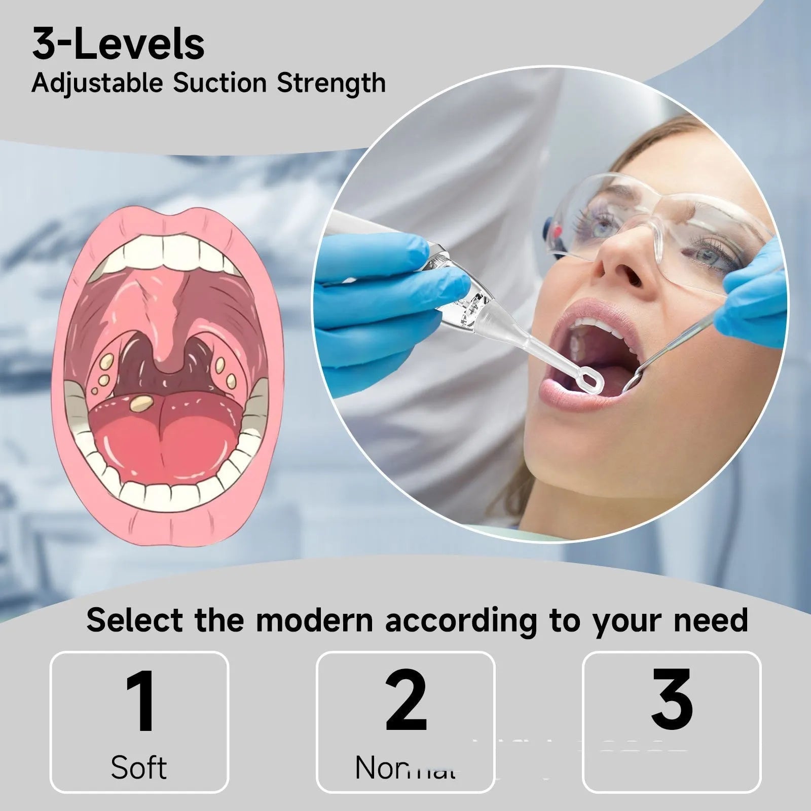 Tonsil stone extractor oral cleaning tool set for dental calculus removal in milky white