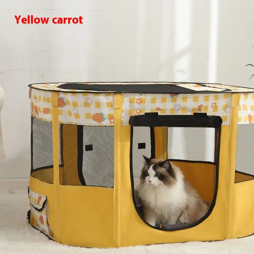 Breathable cloth pet tent for cats and dogs, available in multiple sizes and colours, including square and fang shapes.