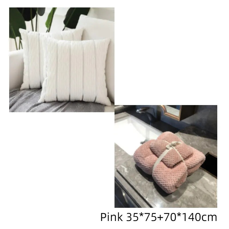 Velvet striped cushion cover for sofa in 45x45cm size showing plush texture