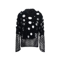Black men's hoodie with pearl decorative elements and loose thin fabric construction