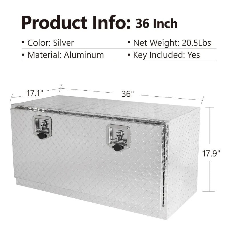 Black aluminium alloy 26-inch toolbox for industrial tool storage