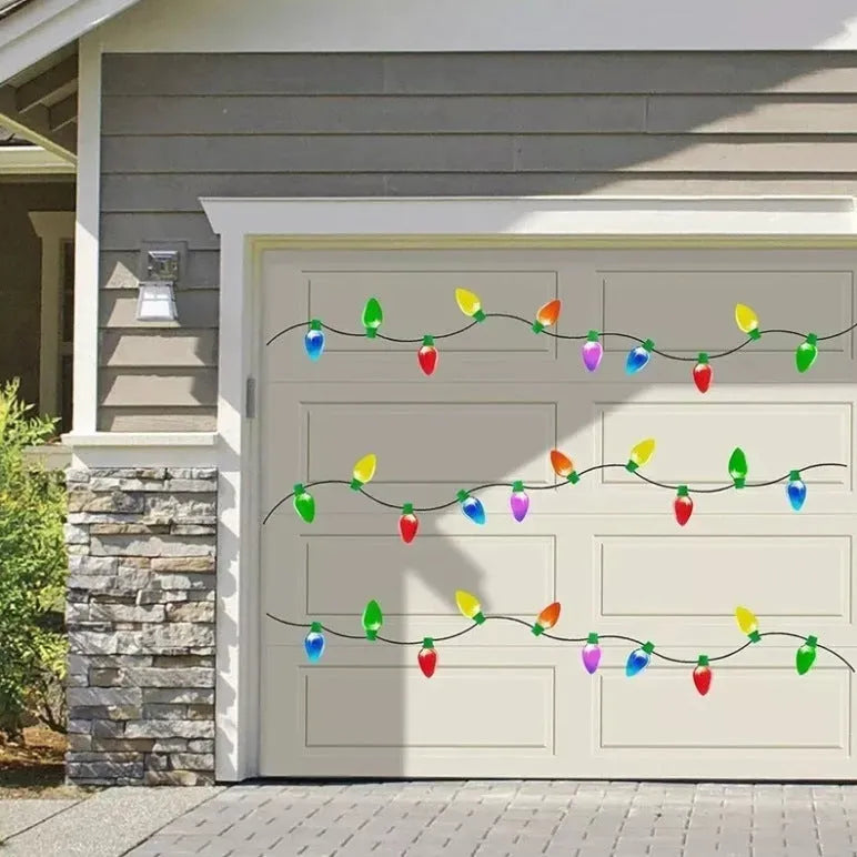 Christmas light bulb magnetic paste set with reflective honeycomb material and magnetic backing