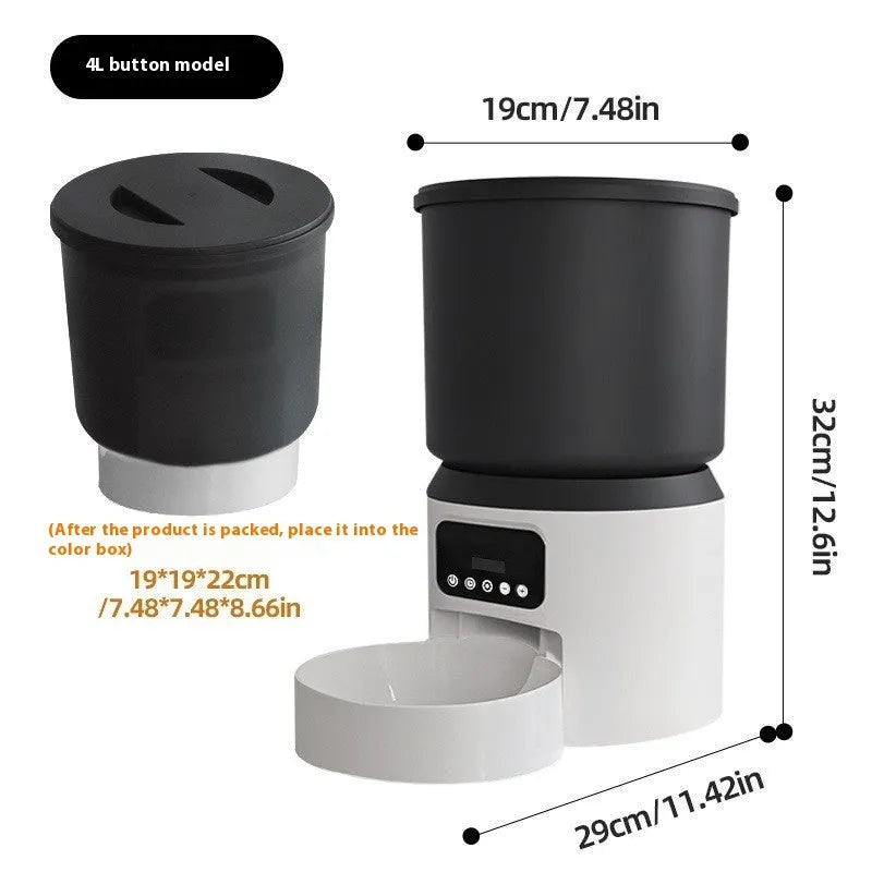 4L smart automatic pet feeder for cats and dogs with stainless steel bowl and camera