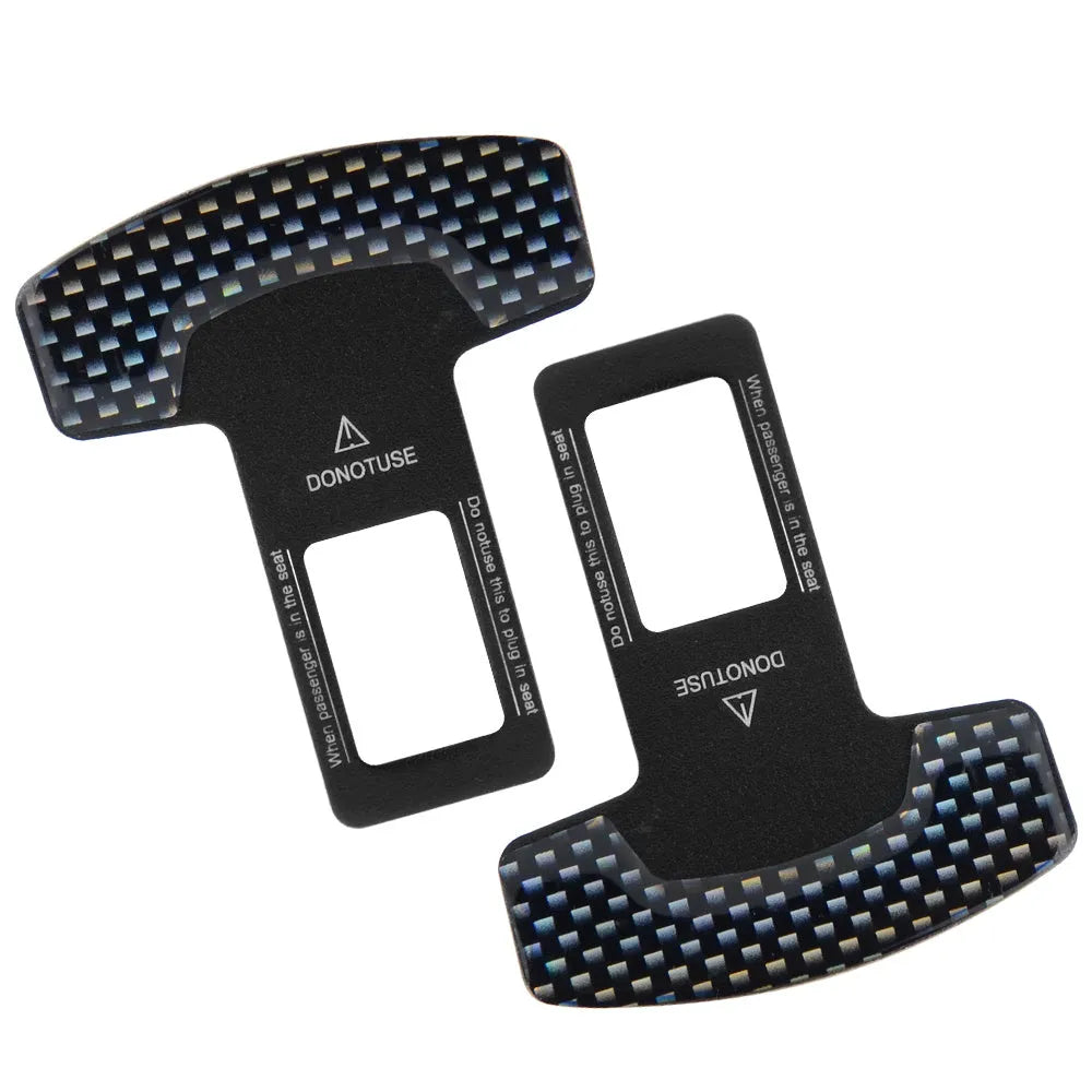 Aluminium keychain bottle opener with frosted carbon fibre finish and 2.1 cm buckle pick head.