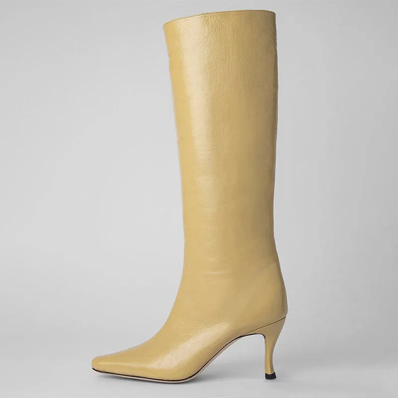 Women's square toe cowboy boots in microfiber available in multiple colours and sizes 35-43