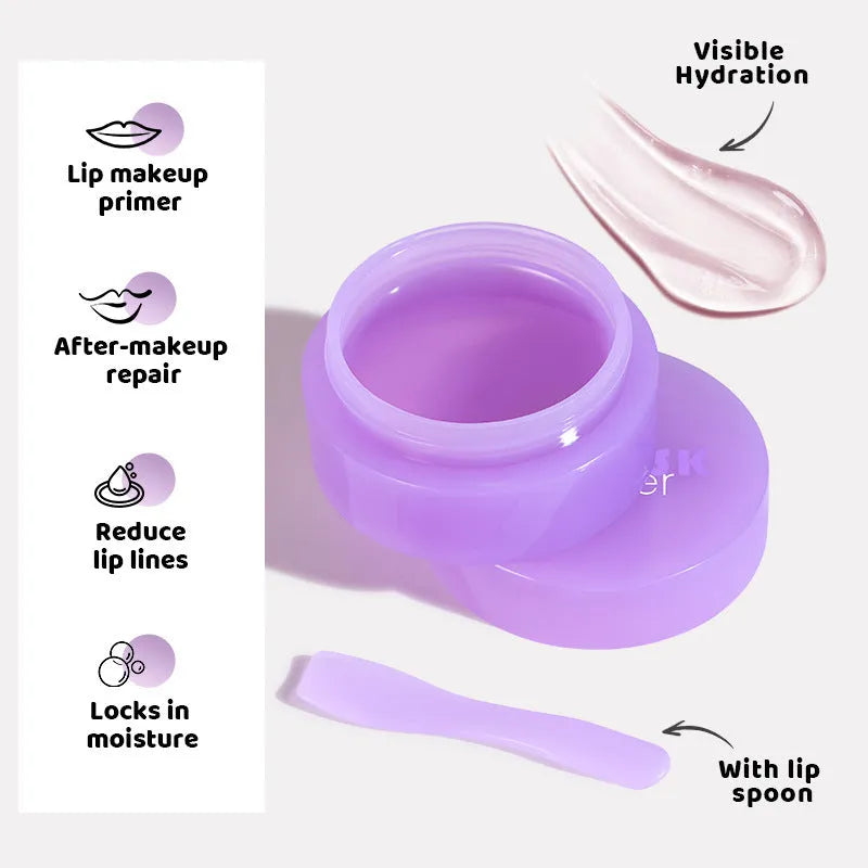 10ml tube of exfoliating lip balm with applicator scraper for moisturising and softening lip lines.
