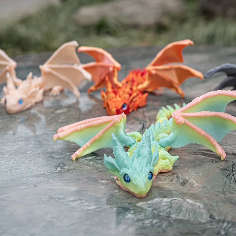 3D printed dragon wing decoration in PLA plastic measuring 25×16×3cm