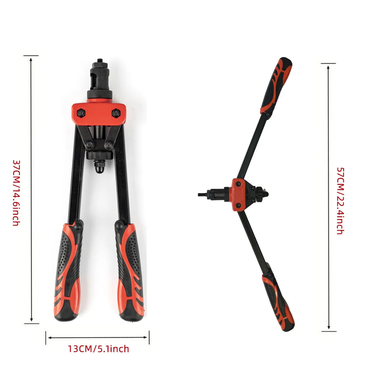 CQ14 14-inch alloy rivet nut tool with set of six interchangeable tips