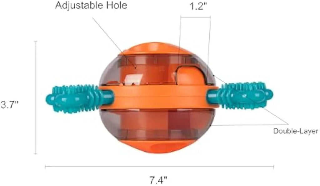 Interactive dog toy and slow feeder with rubber bones for small and medium dogs