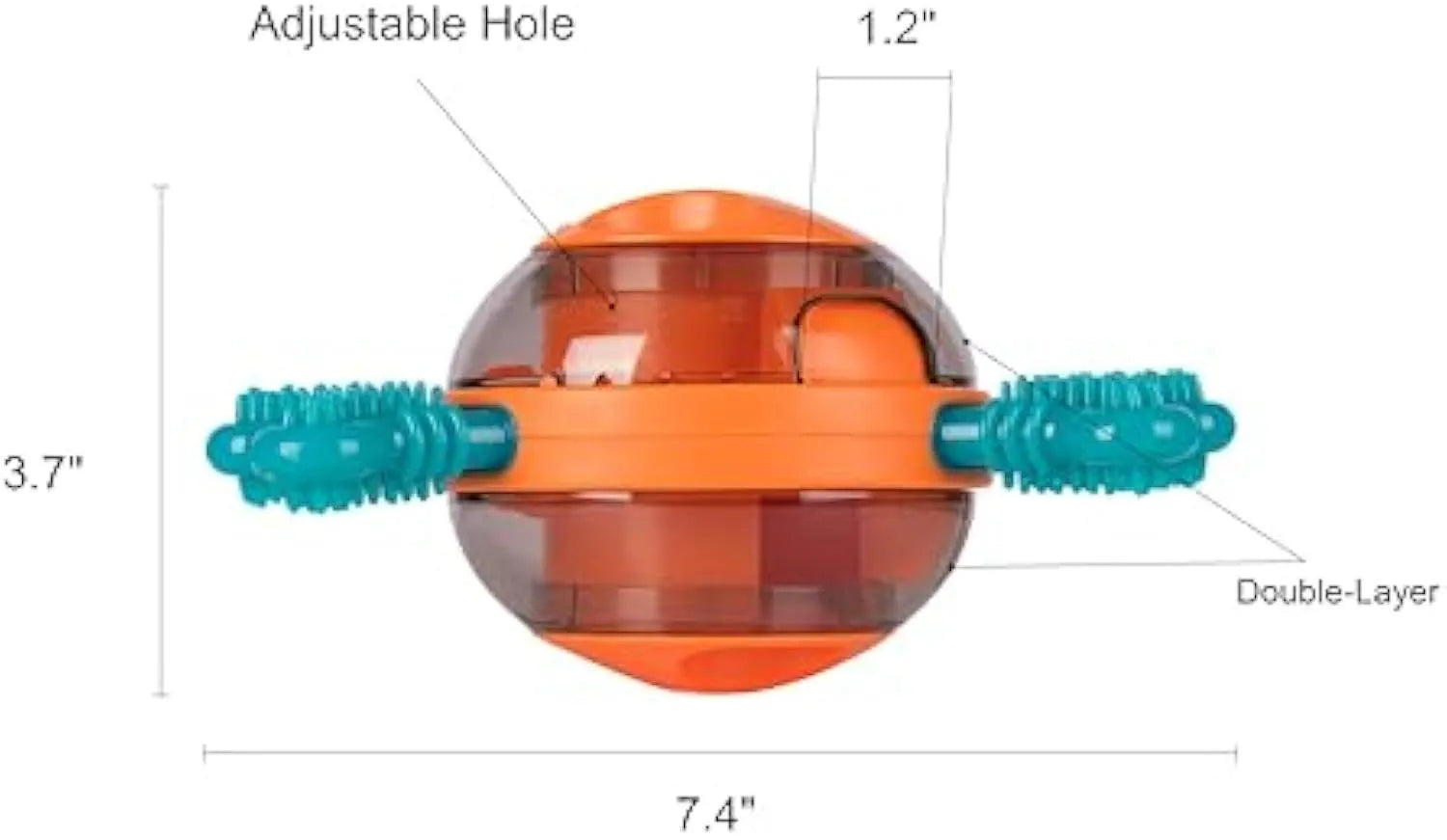 Interactive dog toy and slow feeder with rubber bones for small and medium dogs