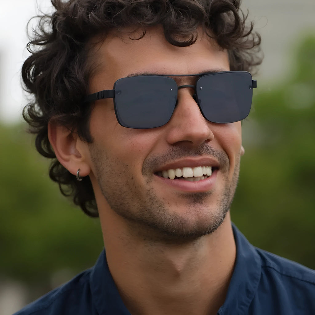 Men's vintage style sunglasses with UV protection in multiple colour options
