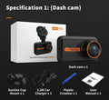 ThiEYE dual dash cam with front and rear cameras mounted on car windscreen