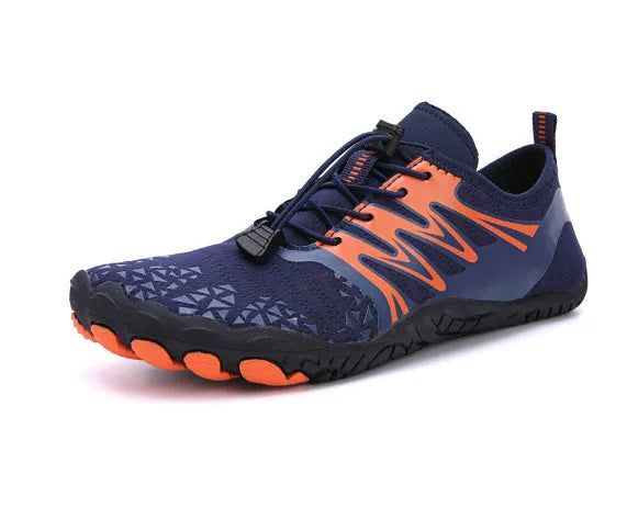 Pink breathable mesh sports shoes with lace-up front and non-slip rubber outsole
