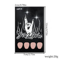 24 artificial press-on nails showing short almond shape with matte black French manicure design
