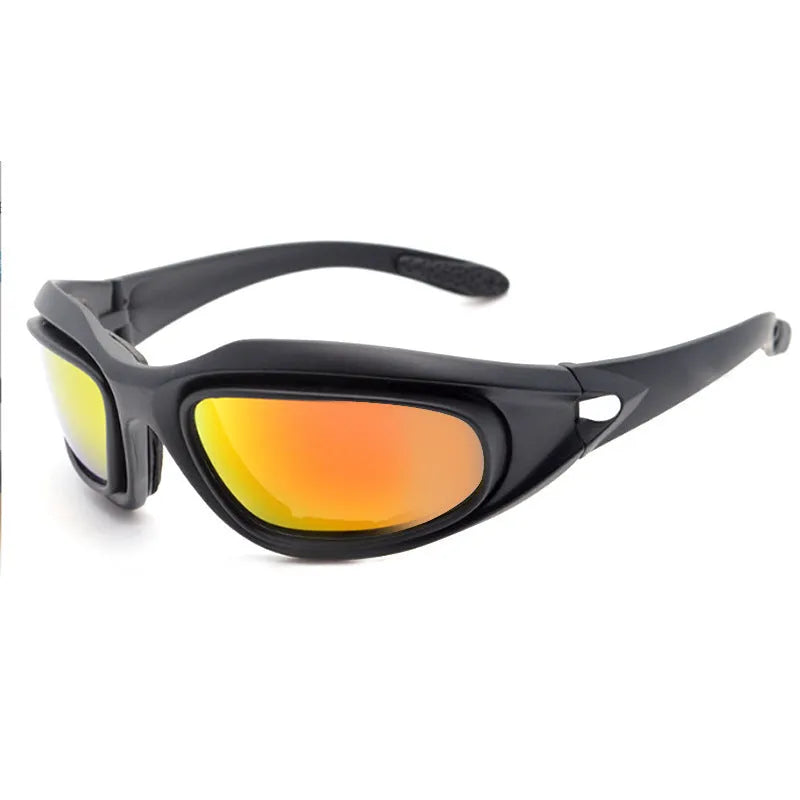 Tactical polarised cycling sunglasses with full rim PC frame for outdoor sports