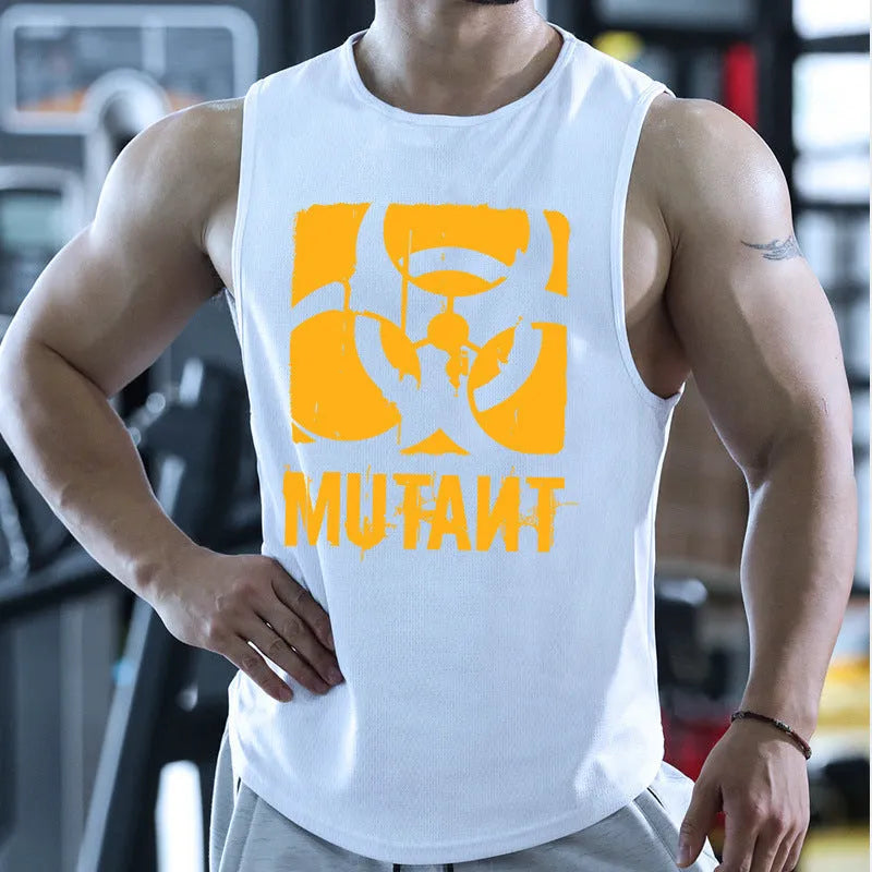 Men's loose fit polyester workout vest in multiple colour options for gym and outdoor fitness training