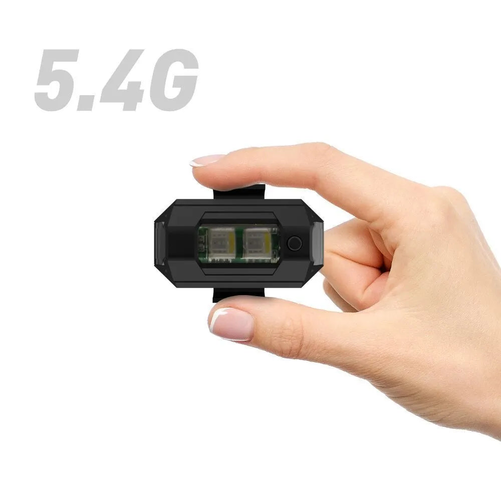Drone signal light accessory with RGB strobe and turn indicator, includes charging cable and mounting tape