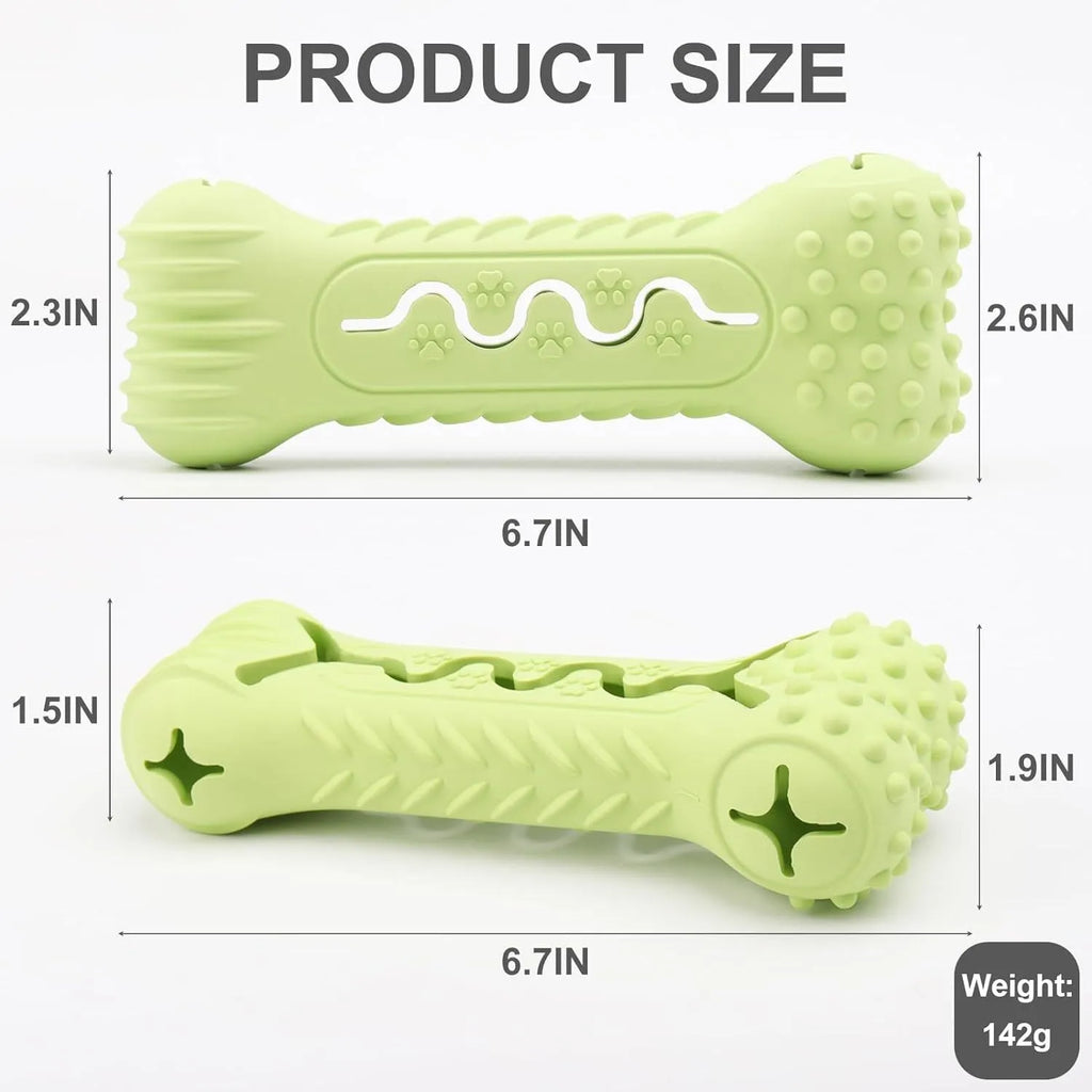 Natural rubber bone-shaped dog chew toy for aggressive chewers in blue colour