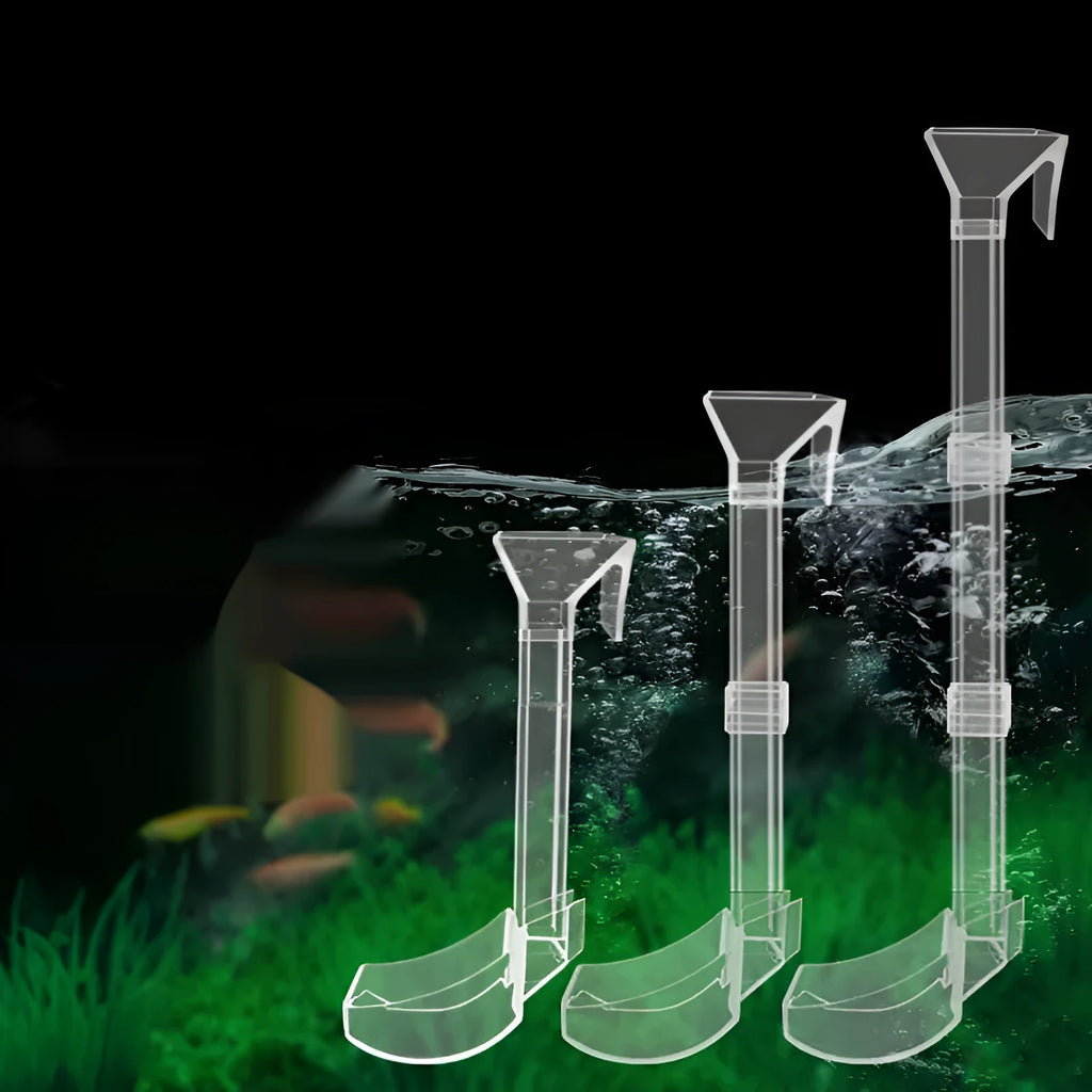 Plastic aquarium feeding tube set with anti-picking fish design, available in 17cm, 28cm and 38cm lengths