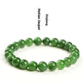 Natural Hetian jade Jasper ball bracelet showing polished beads in one of five available size ranges