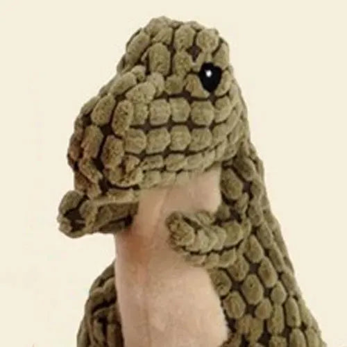 Grey, green, or orange dog chew toy with sound features measuring 35cm long