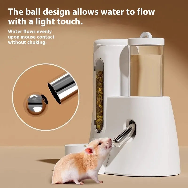 Hamster automatic drinking water feeder with food basin in blue colour