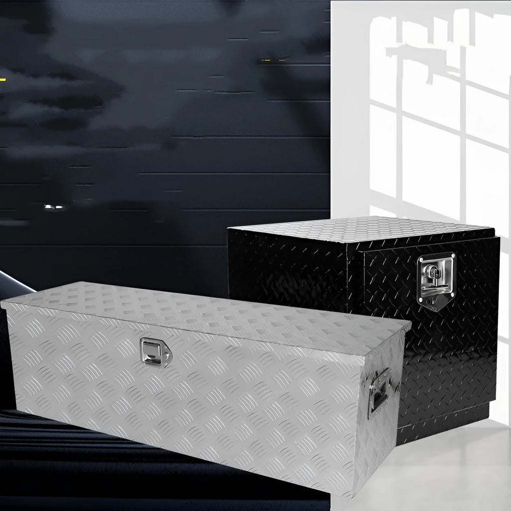 Black aluminium alloy 26-inch toolbox for industrial tool storage