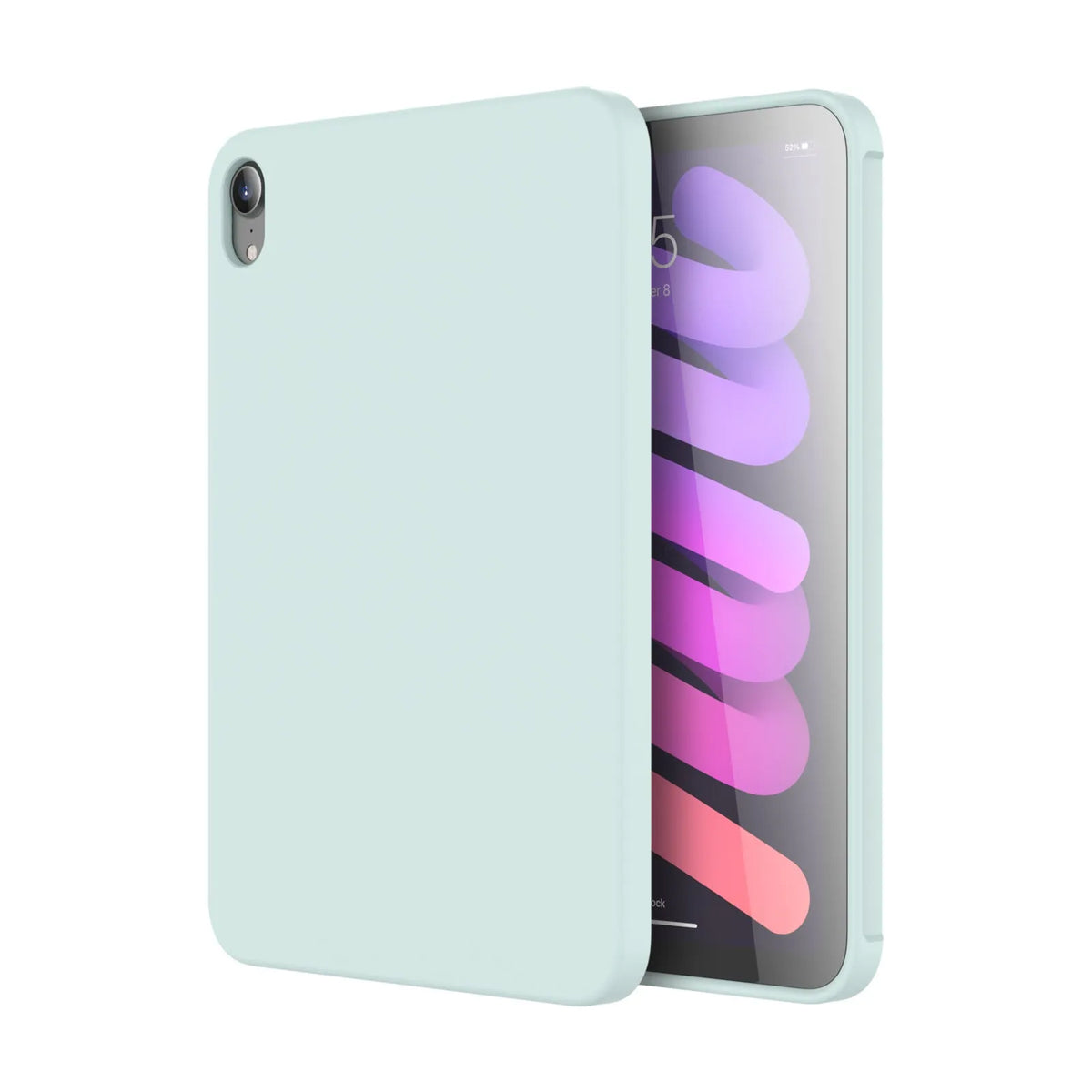 Soft silicone protective back cover case for an iPad tablet in a solid colour.