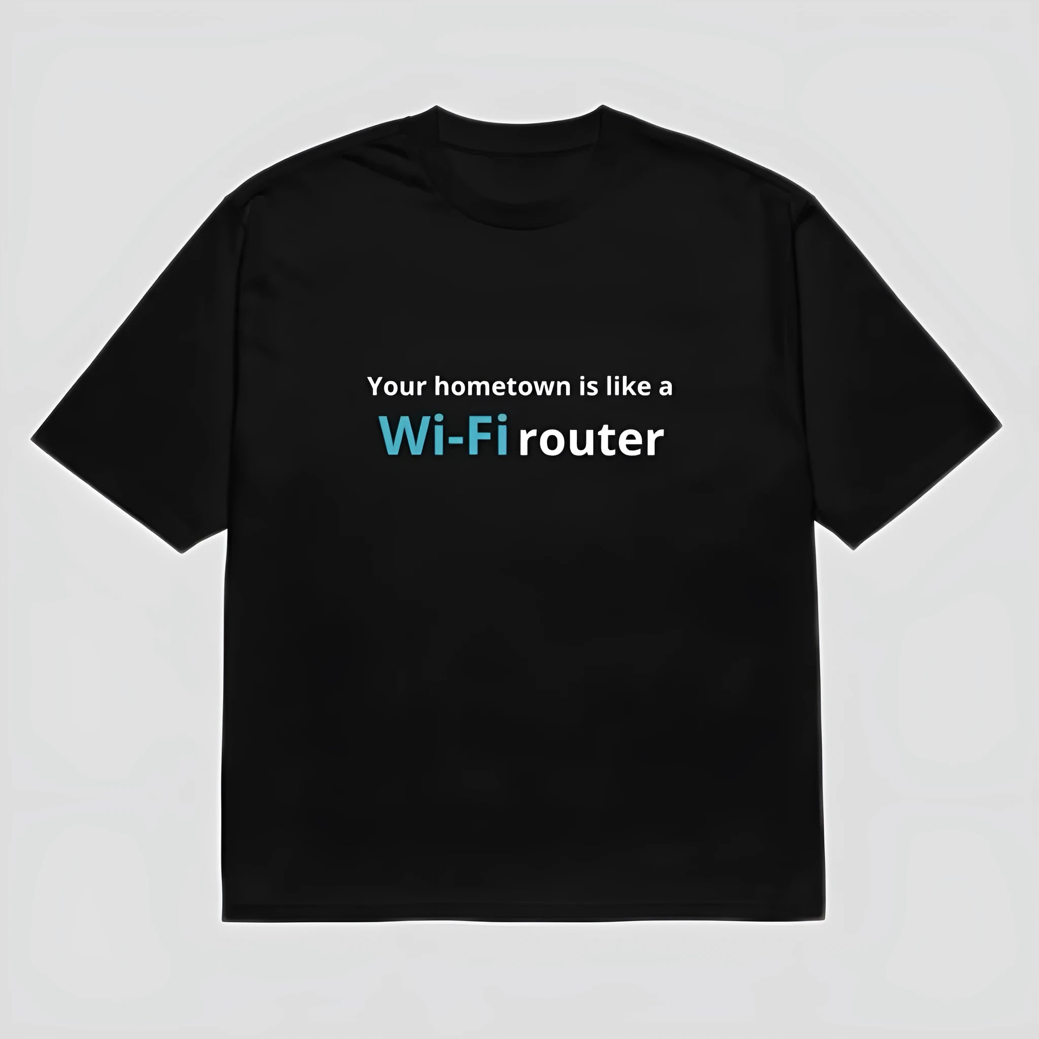 Men's black cartoon pattern digital printed t-shirt with round neck and short sleeves