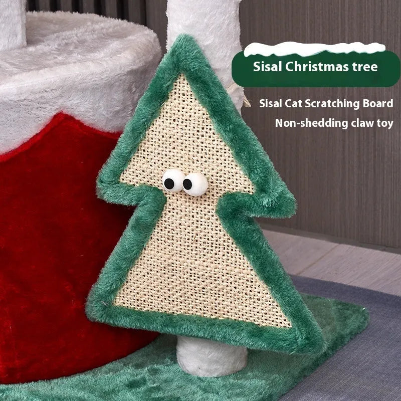 Cat scratch integrated cat toy in Christmas colour matching with density plate body, available in sd1, sd2, and sd3