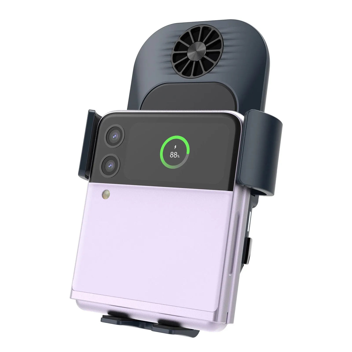 C35 colour car wireless charger phone holder with suction cup air vent mount and dual charging coils