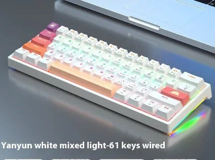 61-key compact mechanical keyboard with hot-swappable sockets and multiple switch options