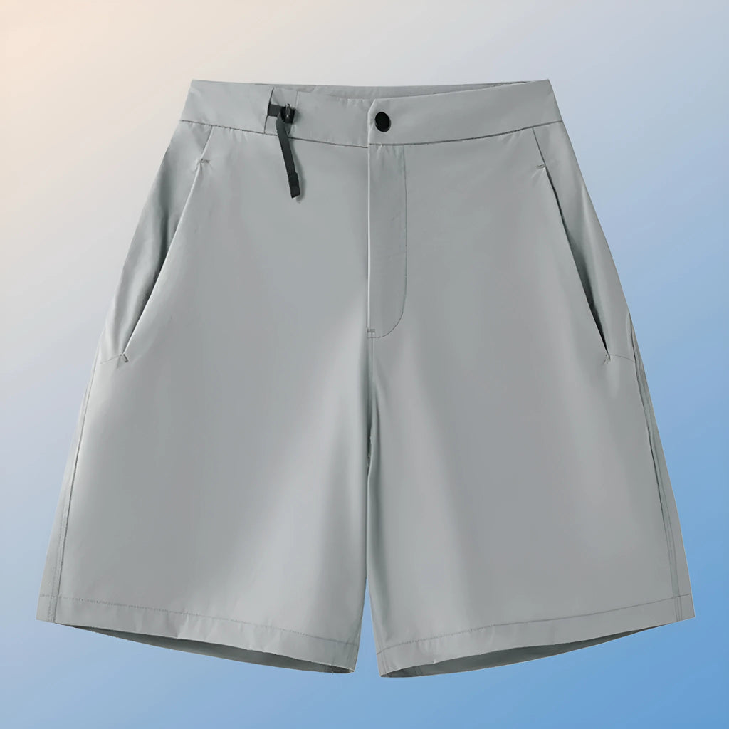 Men's quick-dry sports shorts in army green with 3D cutting detail.