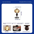 Solid wood retro palace desk lamp with USB cable and touch control panel showing three light colours