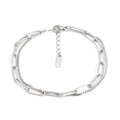 Double layer titanium steel women's bracelet with geometric design and electroplated finish