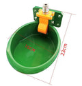 Green plastic automatic drinking bowl with water-saving nozzle for sheep and pigs