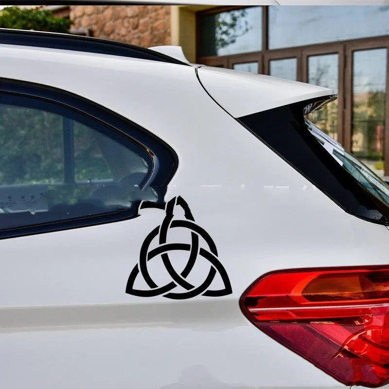 Waterproof car window sticker with humorous design on automobile glass