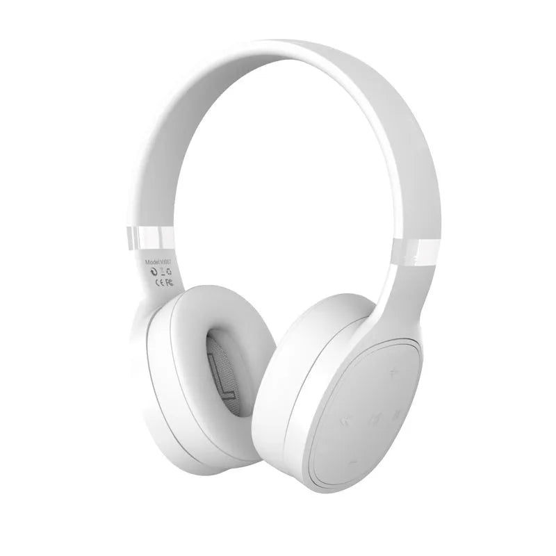 Folding wireless Bluetooth sports headset in black, white, grey, or blue with 40mm speakers