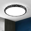 Round iron ceiling lamp with LED light source and dimming control