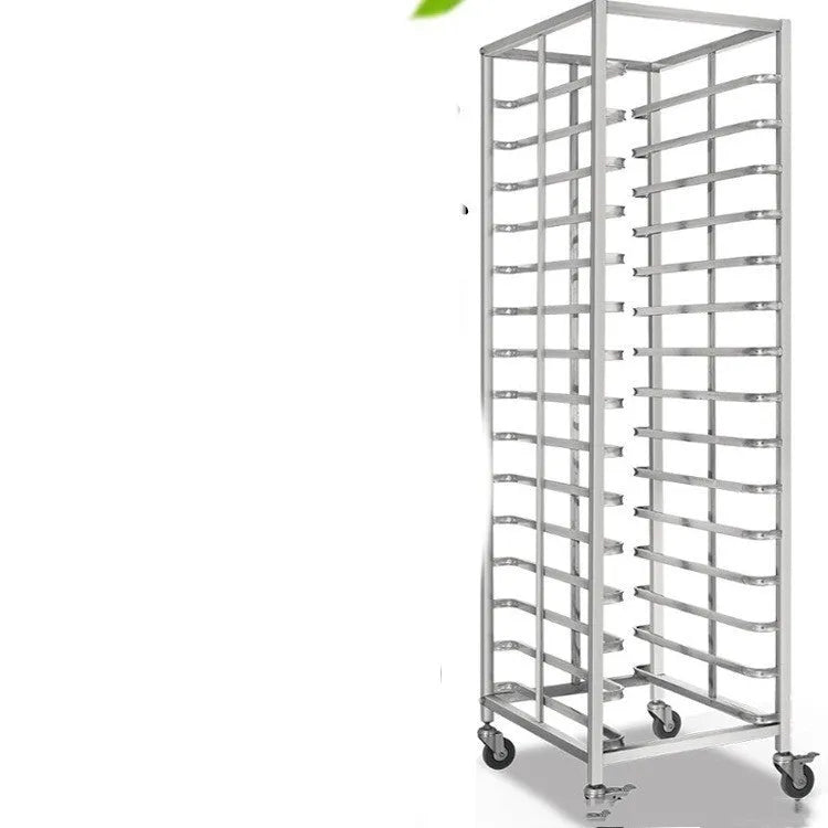 Six-layer stainless steel baking tray rack with lock, showing 40x60cm frame and removable tiers.