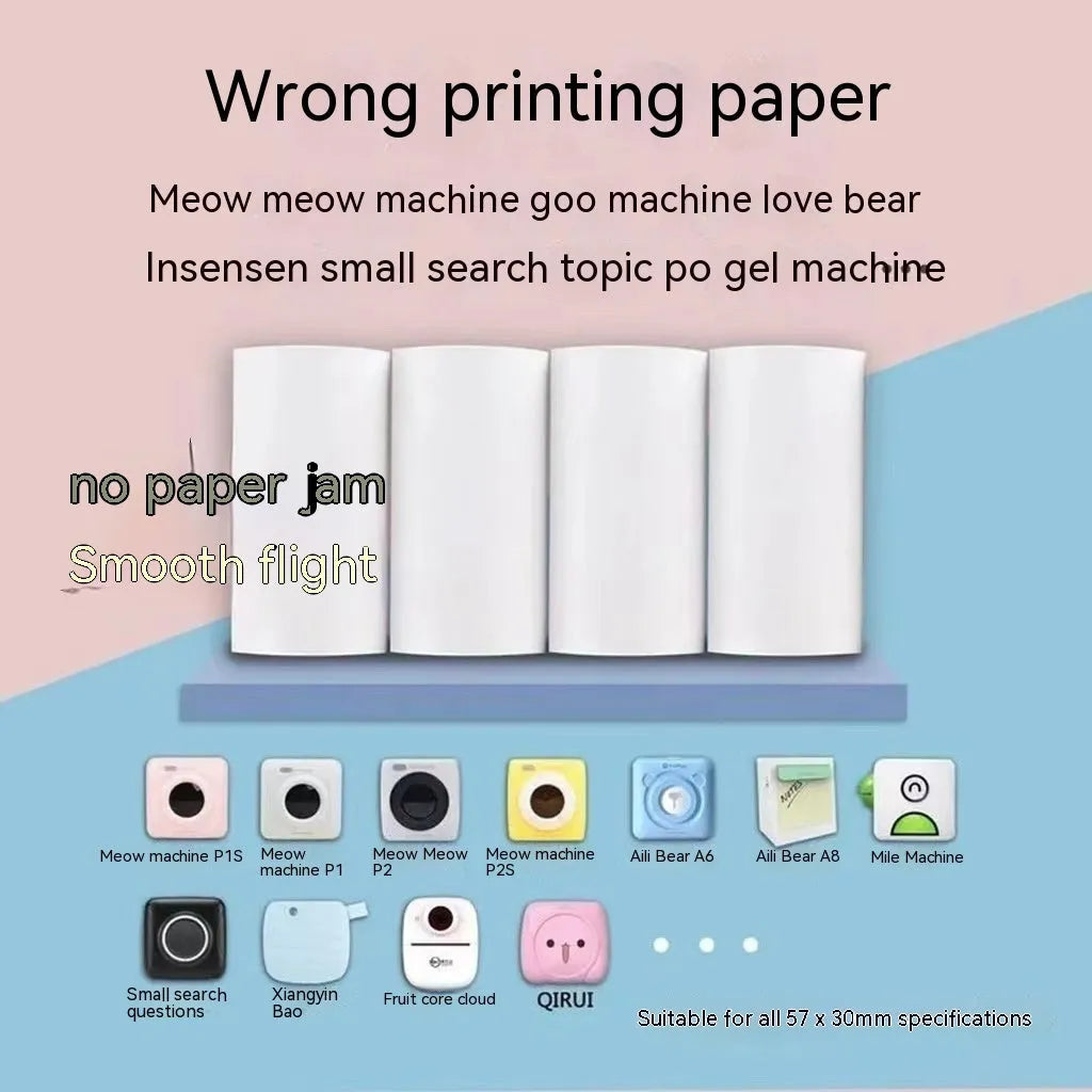 Three rolls of 57mm wide thermal printing paper for incorrect printers and cash registers