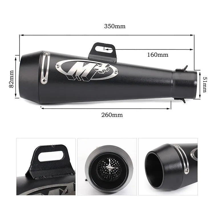 Universal M4 motorcycle exhaust pipe for large displacement bike modifications