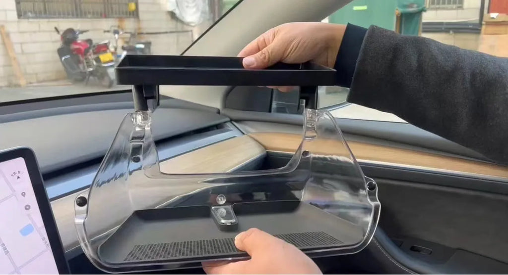 White ABS plastic storage box for Tesla Model 3 and Model Y centre console