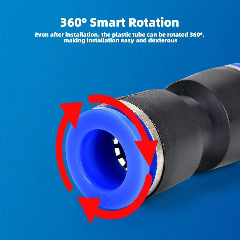60-piece pneumatic connector kit showing R1/4 and R1/2 thread sizes for compressed air systems