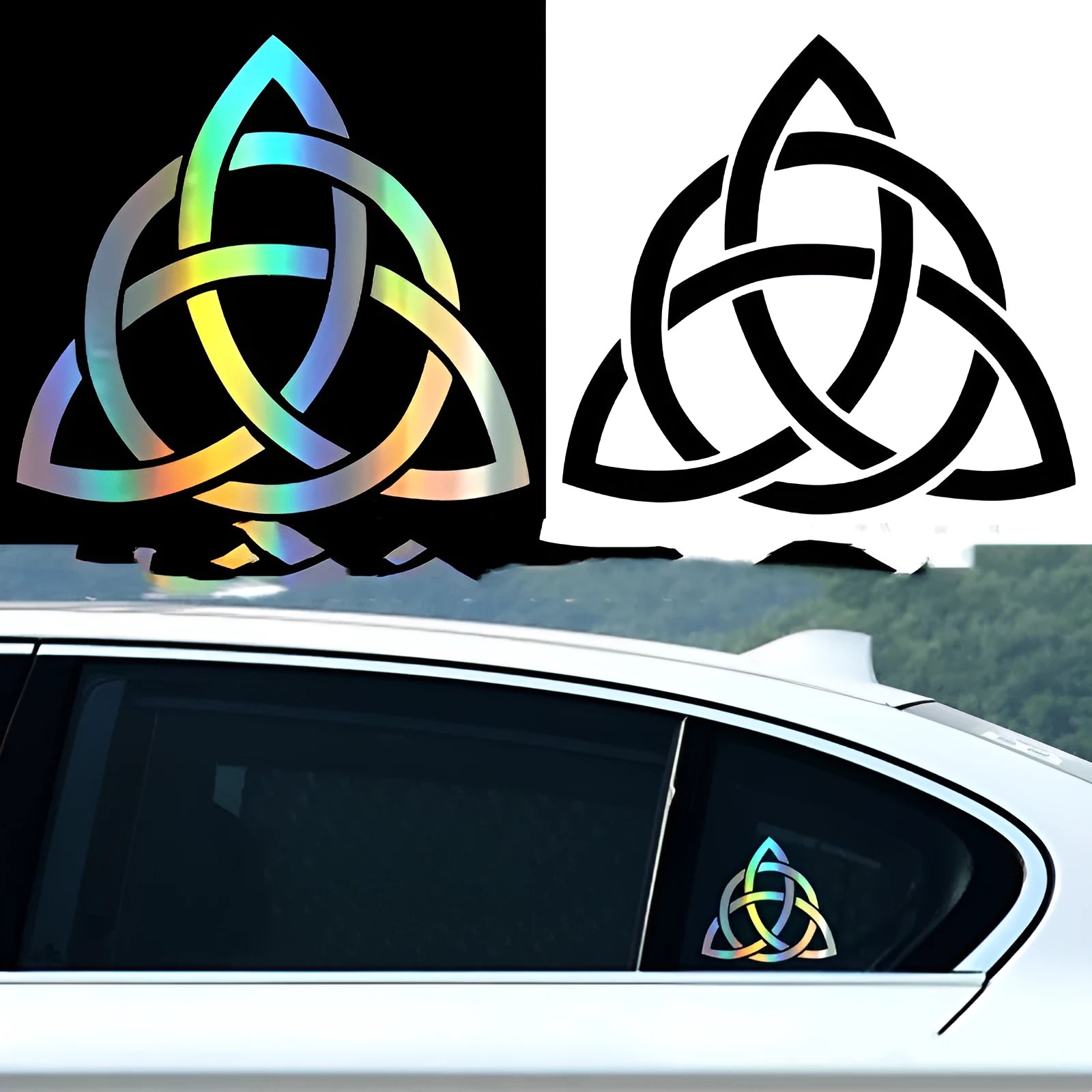 Waterproof car window sticker with humorous design on automobile glass