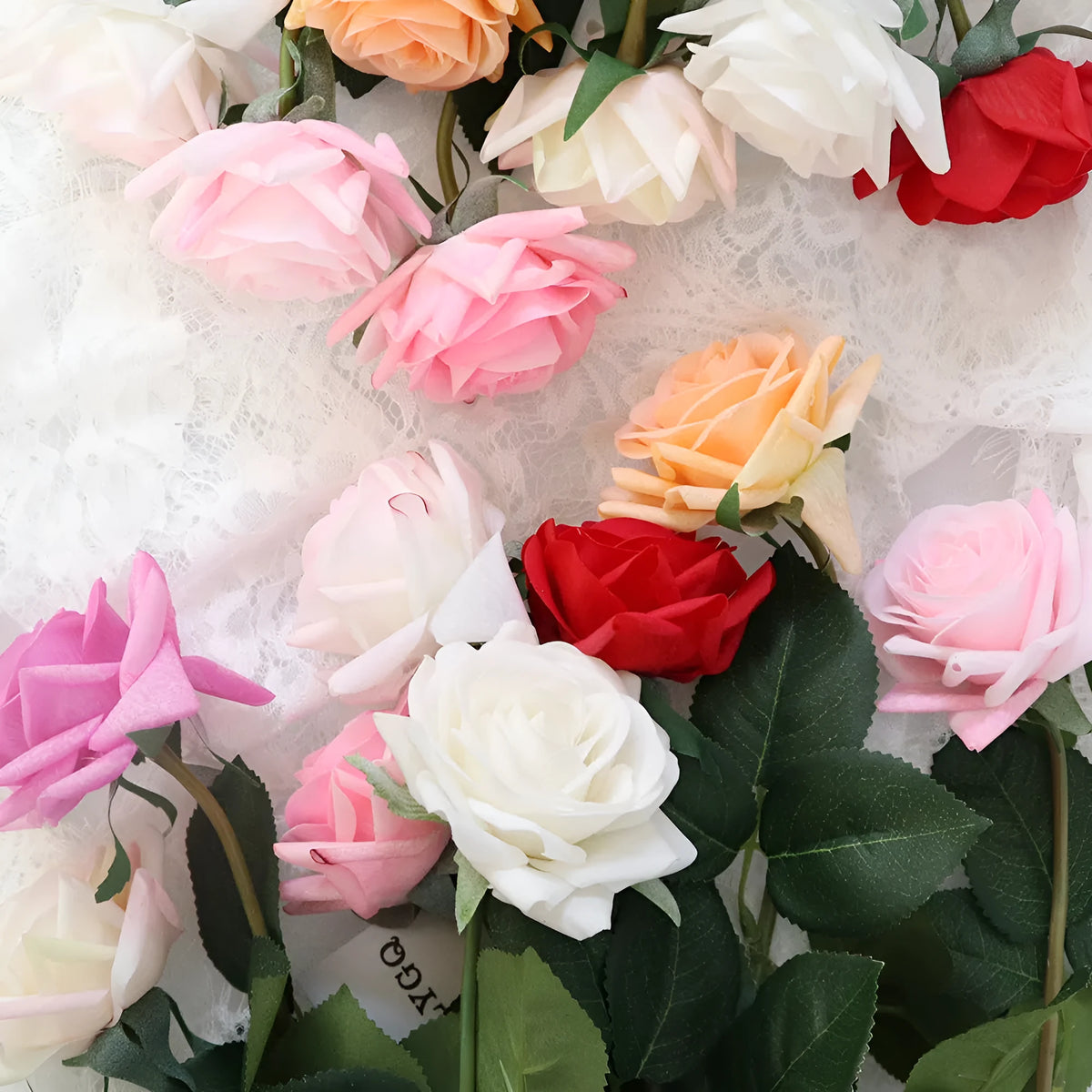 Artificial silk flower bouquet in multiple colours with 42cm length and 8.5cm flower head