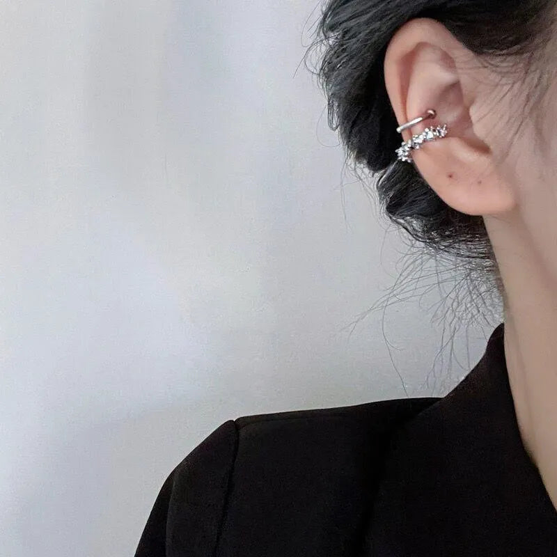 Women's alloy ear clip earrings with irregular geometric shapes and frosty B4710# finish