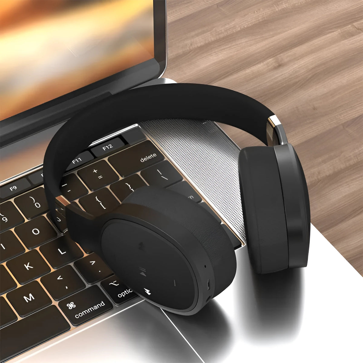 Folding wireless Bluetooth sports headset in black, white, grey, or blue with 40mm speakers