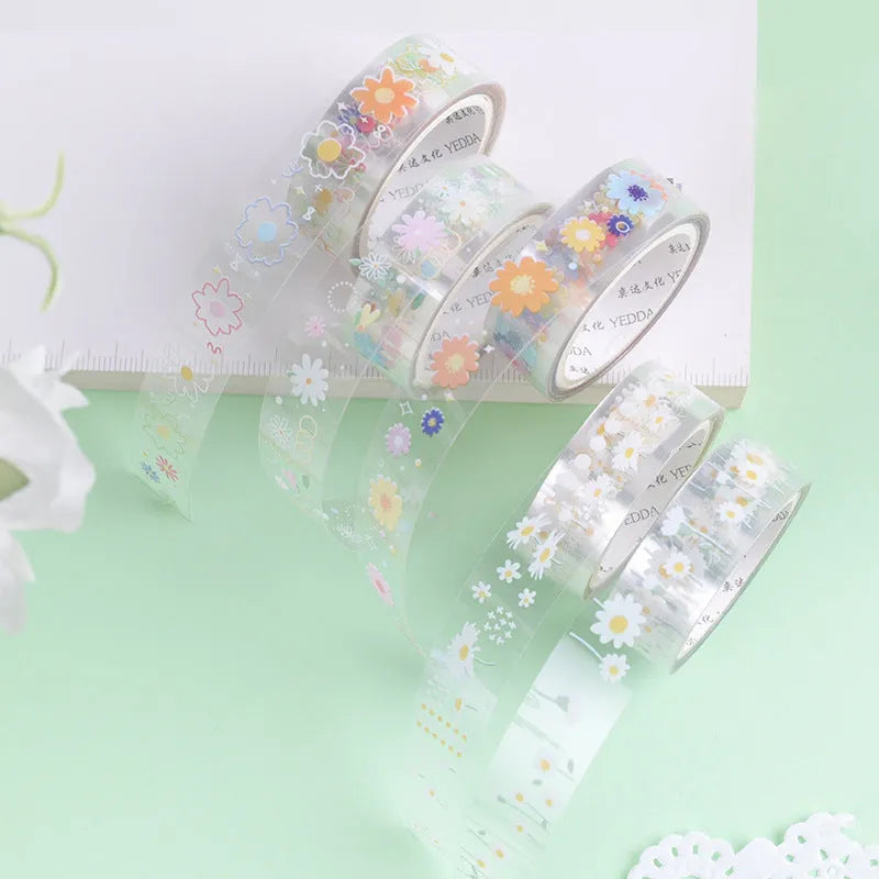 Transparent adhesive tape with cartoon decoration pattern in Midsummer Daisy colour