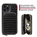 Two-in-one magnetic PU leather phone case in black, red, green, or pink for iPhone 11 to 16 Pro Max